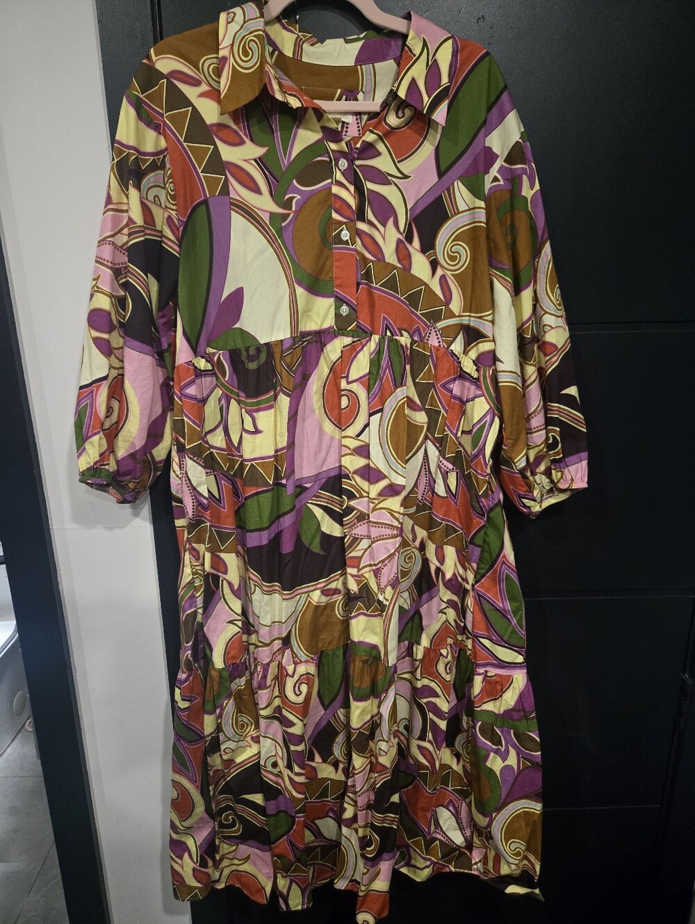 Anthropoligie Betina Maxi Dress Nwot Large Retro Print